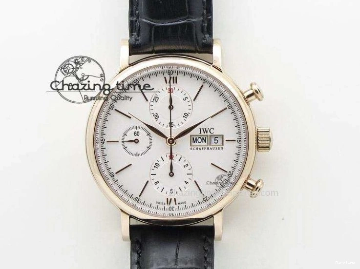 MIROTIME 0223 Premium Portugieser Perpetual Calendar IW503302 RG V9F 1:1 Best Edition Blue Dial on Black Leather Strap A 7098